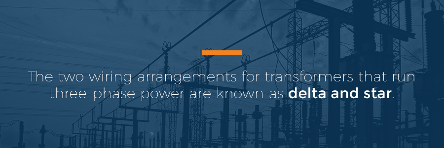 two wiring arrangements for transformers
